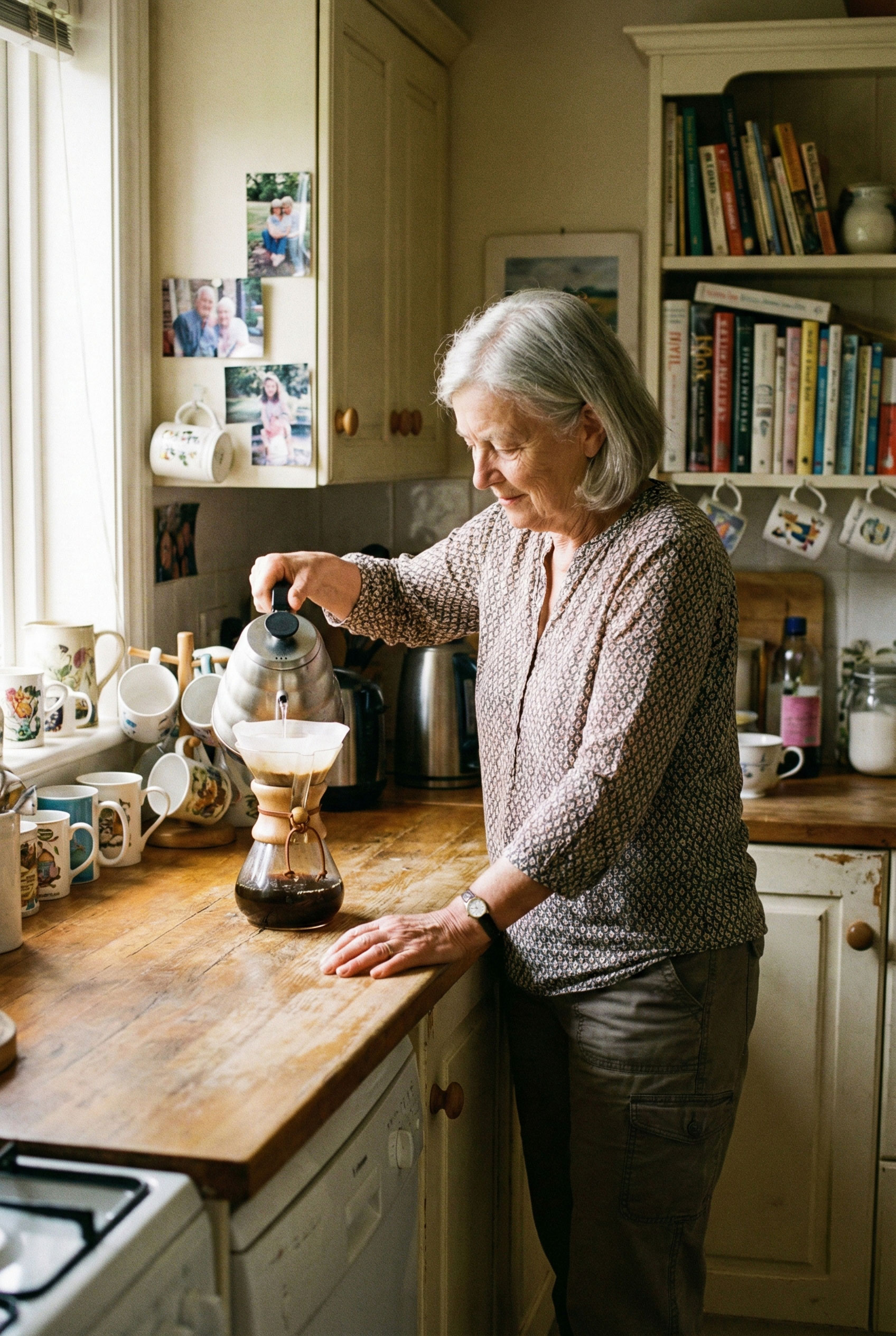 Seniorin genießt ihren Alltag zuhause